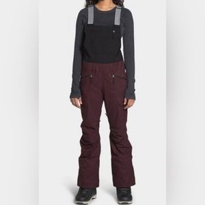 Used The North Face Freedom Women's Burgundy Ski Snow Bibs Pants - XS Short